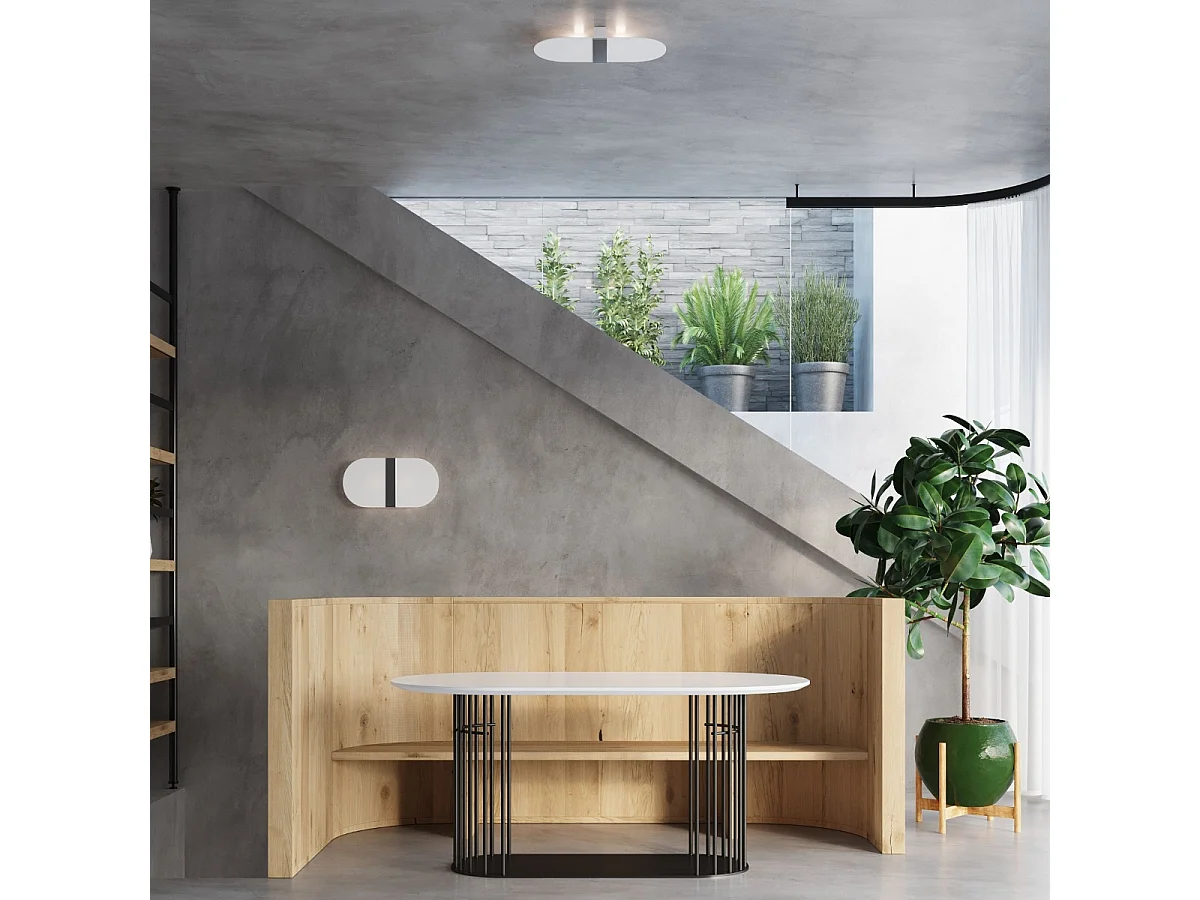 Plafondlampen Salia Modern Van  - 4 Lichtbronnen - L.45 X H.5,5 Cm - Chroom