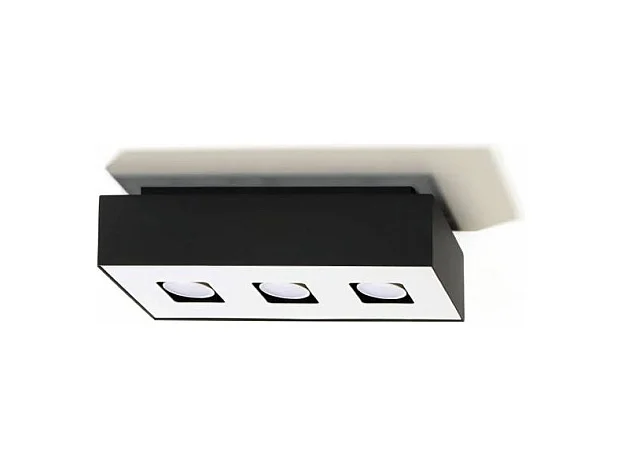 Plafondlampen Mono Minimalistisch Van  - 3 Lichtbronnen - L.34 X H.11 Cm - Zwart Wit