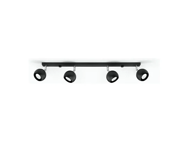 Plafondlampen Oculare Modern Van  - 4 Lichtbronnen - L.80 X H.16 Cm - Zwart