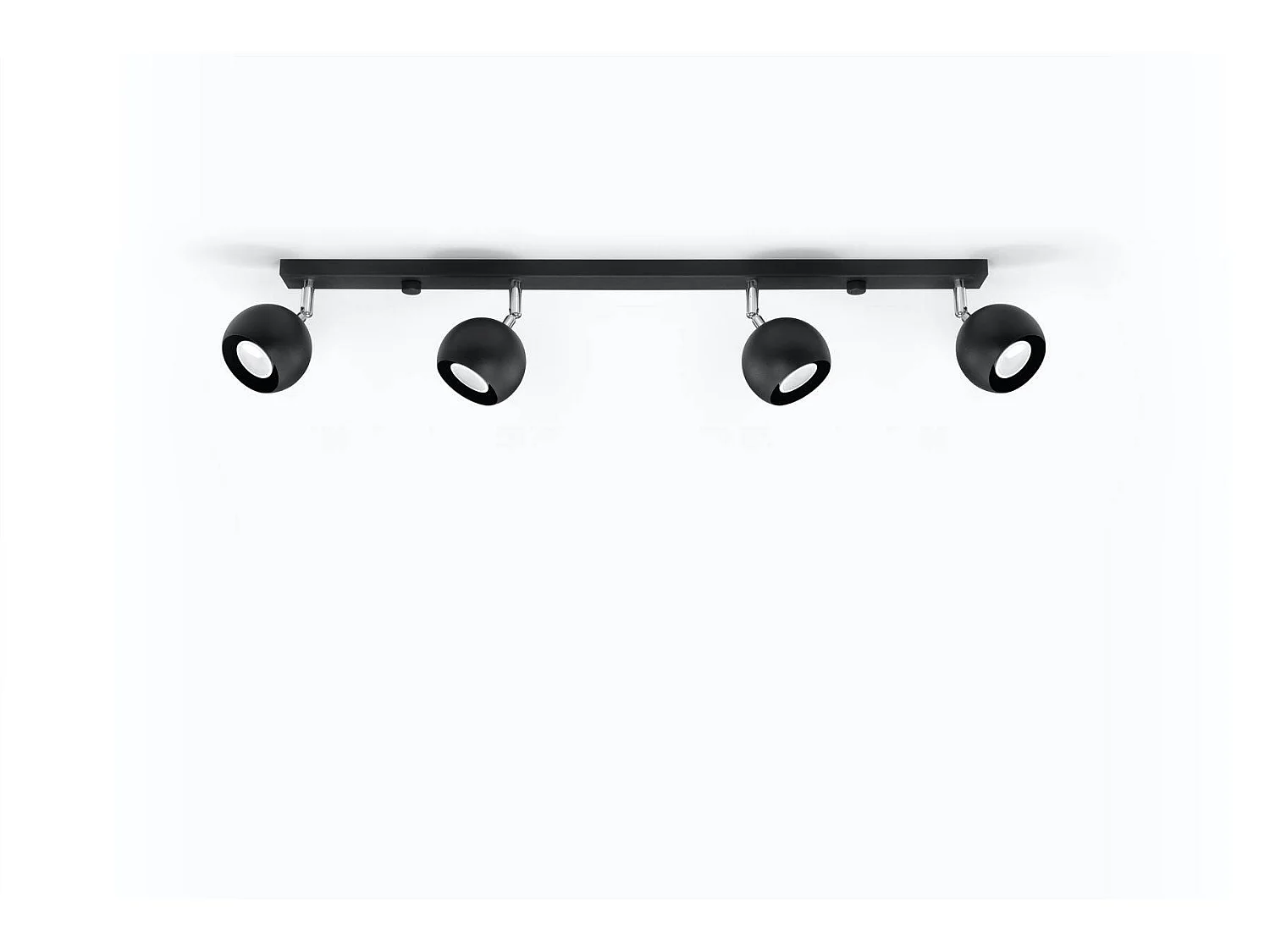 Luminárias De Teto Oculare Moderno, Aço - 4 Lichtbronnen - L.80 X H.16 Cm - Preto