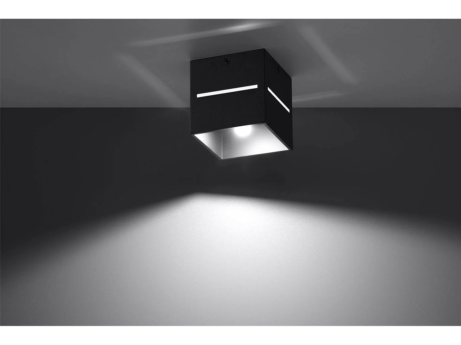 Plafony Nowoczesny Lobo, Aluminium - 1 Źródło - L.10 X H.10 Cm - Czarny