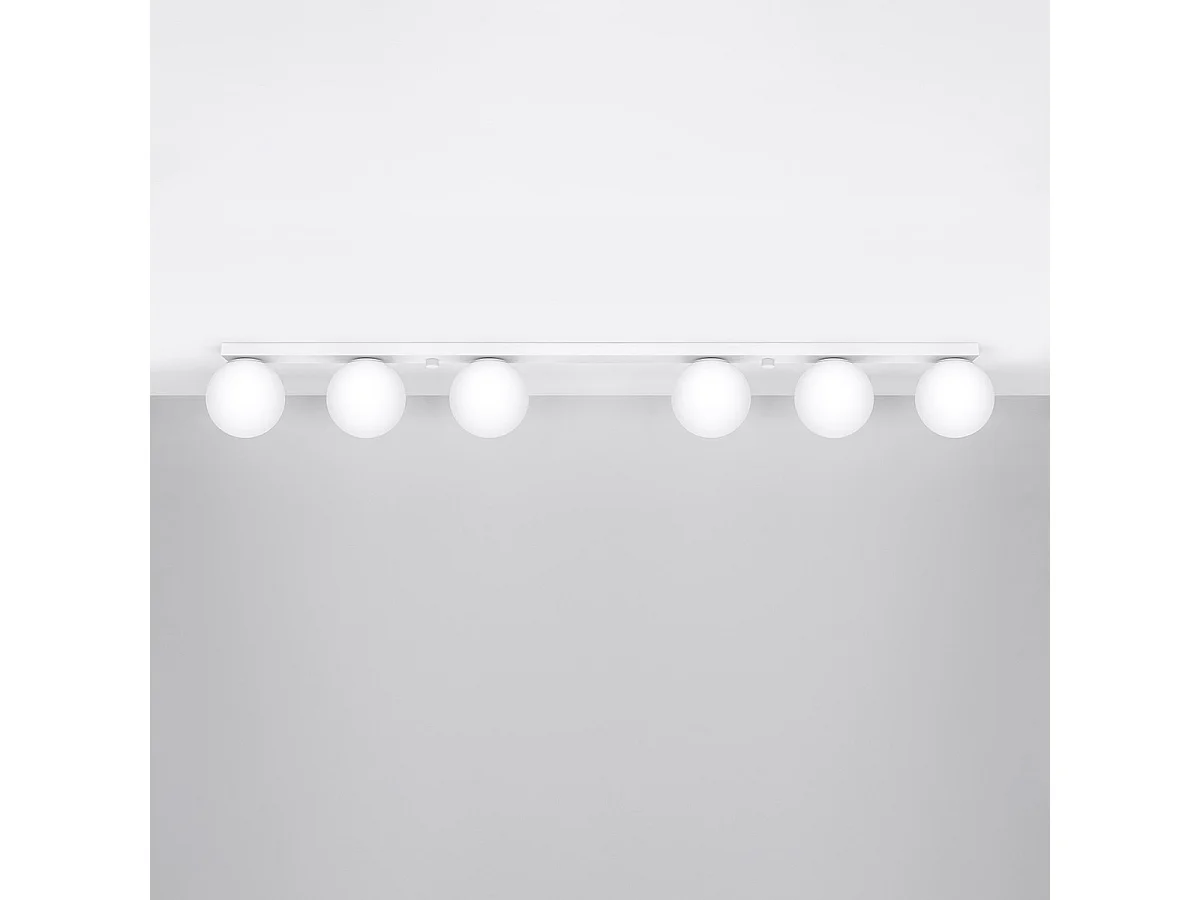 Plafondlampen Yoli Modern Van  - 6 Lichtbronnen - L.120 X H.14,5 Cm - Wit