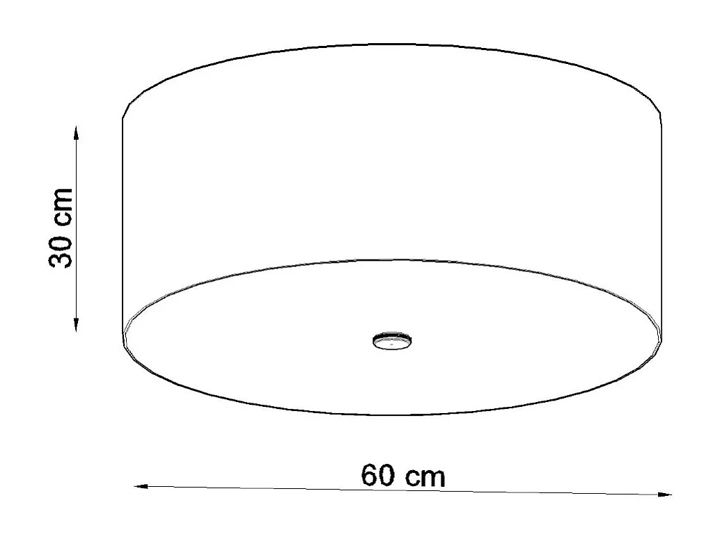 Sollux OTTO Plafonnier Cylindrique Noir 60cm E27