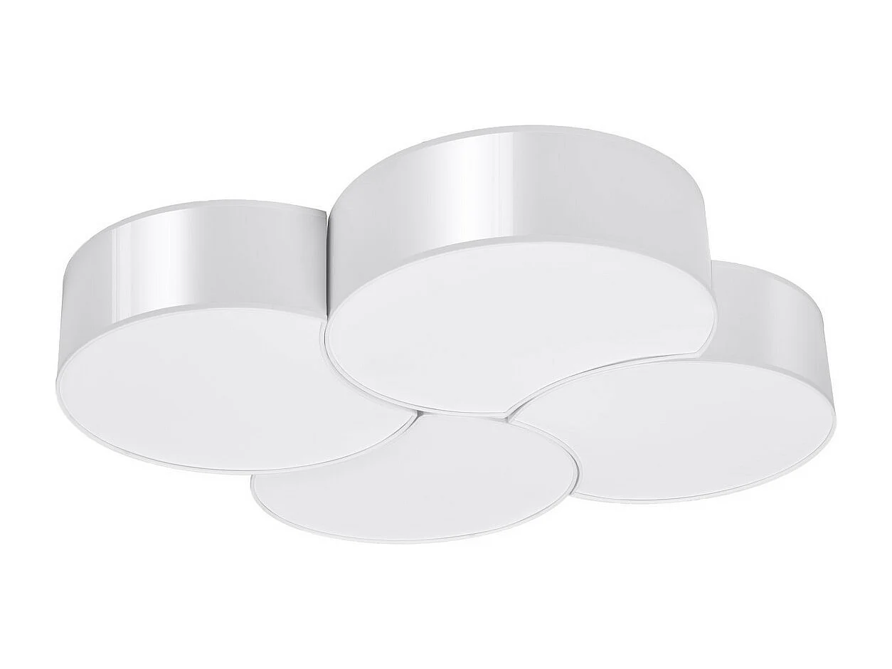 Luminárias De Teto Circle Moderno, Pvc - 8 Lichtbronnen - L.78 X H.11.5 Cm - Branco