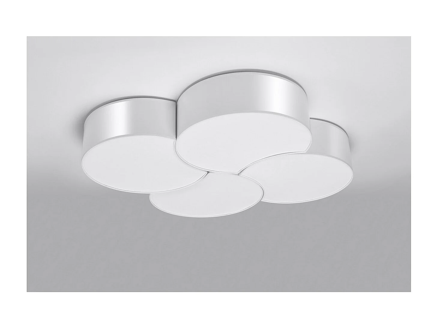 Luminárias De Teto Circle Moderno, Pvc - 8 Lichtbronnen - L.78 X H.11.5 Cm - Branco
