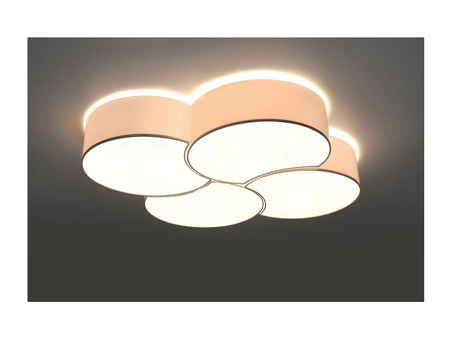 Luminárias De Teto Circle Moderno, Pvc - 8 Lichtbronnen - L.78 X H.11.5 Cm - Branco