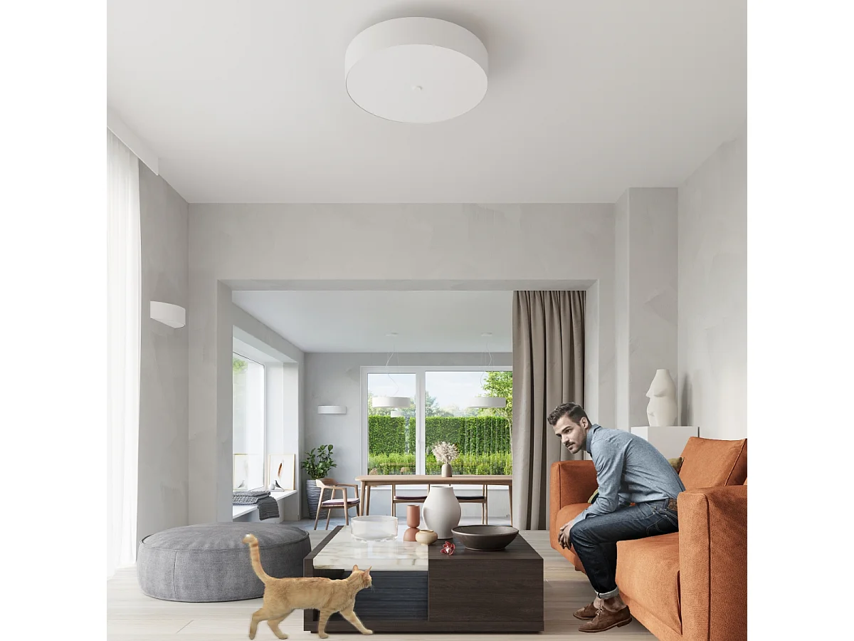 Zylindrisches Unterputzlicht Weiß 100cm E27 Incasso Cilindrica Bianco 100cm E27