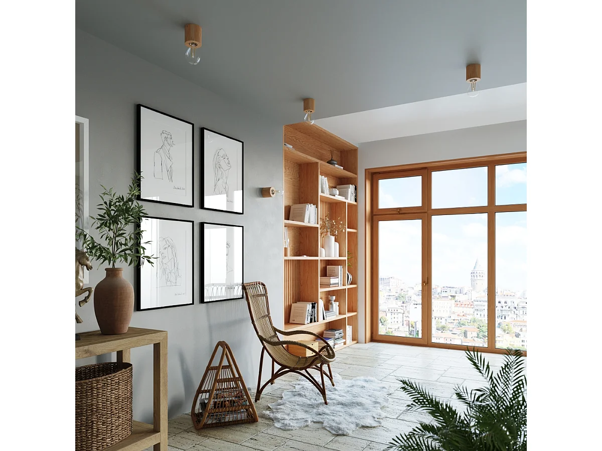 Sollux SALGADO Plafonniers encastrables Flush Light Bois Naturel E27