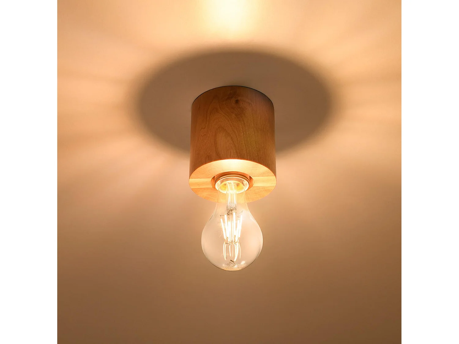 Sollux SALGADO Plafonniers encastrables Flush Light Bois Naturel E27