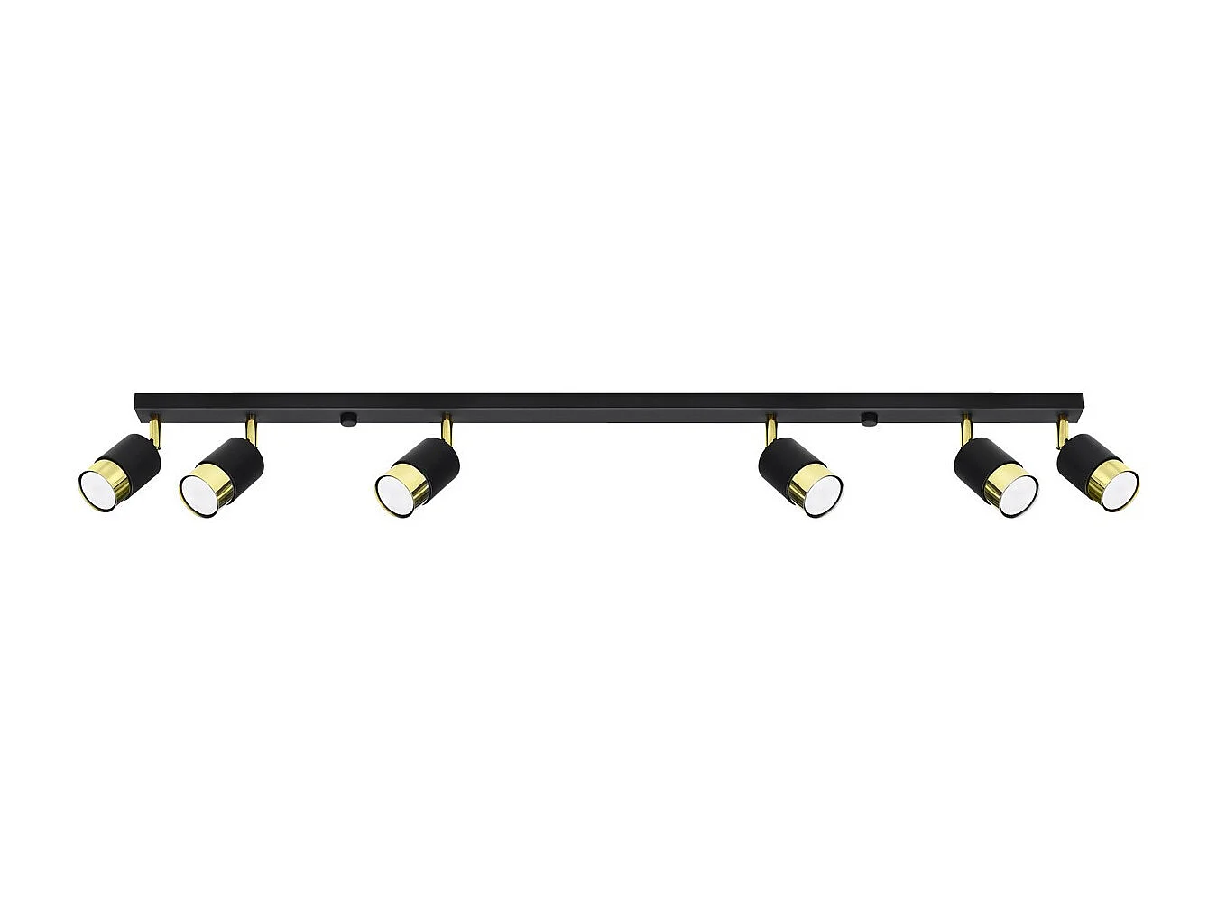 Sollux Lighting Nero Barre de spots de plafond, noir/doré, 6x GU10