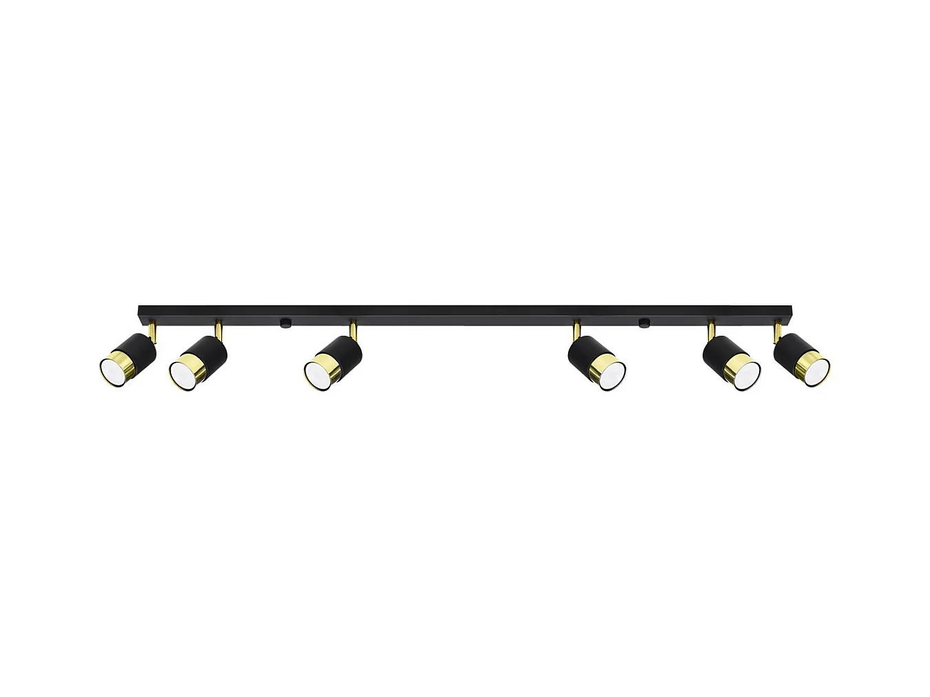 Plafondlampen Nero Modern Van  - 6 Lichtbronnen - L.117 X H.18 Cm - Zwart Goud