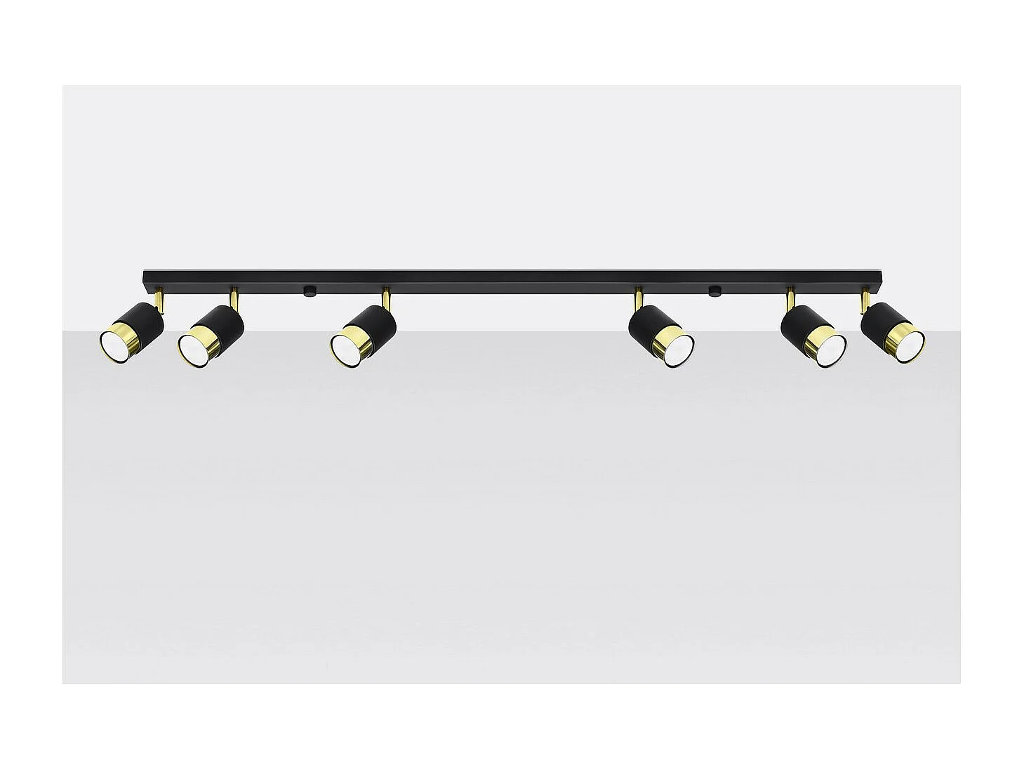 Plafondlampen Nero Modern Van  - 6 Lichtbronnen - L.117 X H.18 Cm - Zwart Goud