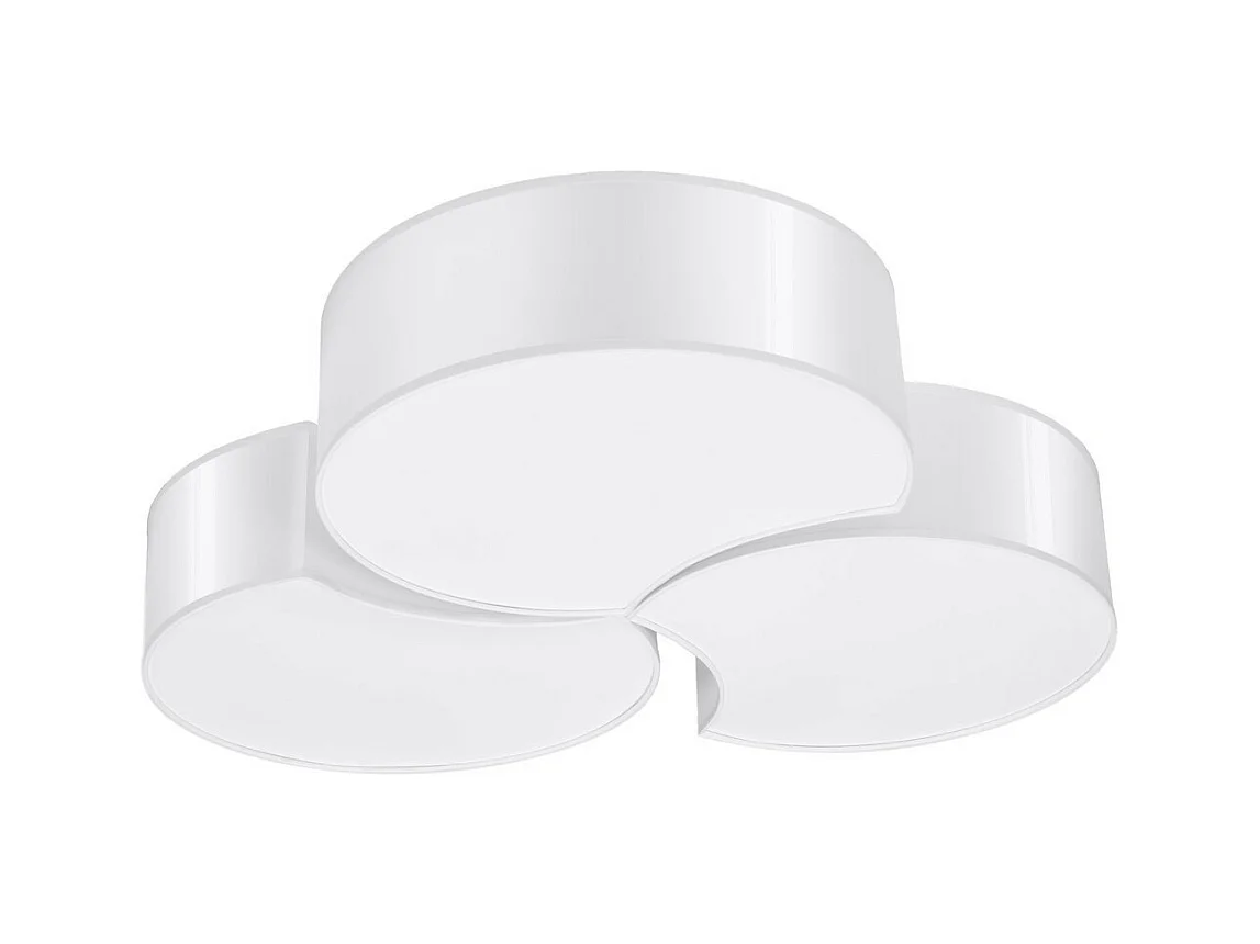 Plafondlampen Circle Modern Van  - 6 Lichtbronnen - L.64,5 X H.11,5 Cm - Wit