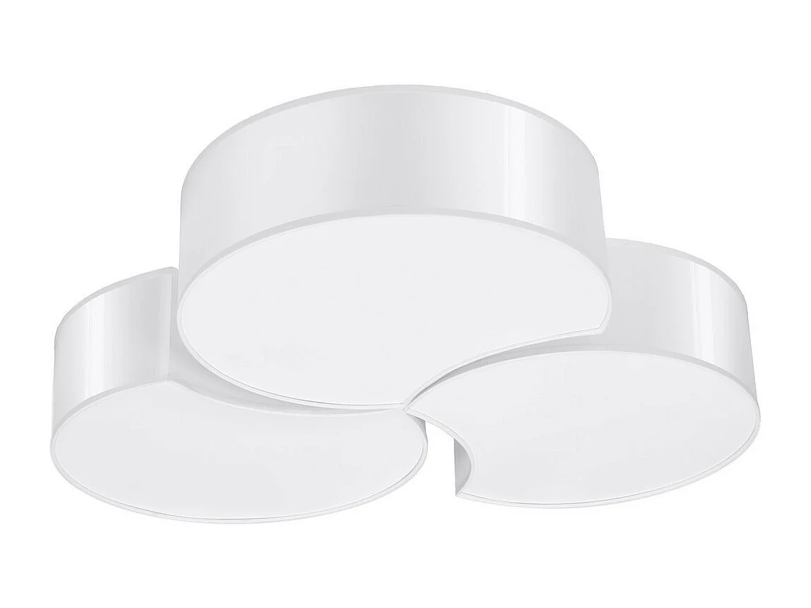 Plafondlampen Circle Modern Van  - 6 Lichtbronnen - L.64,5 X H.11,5 Cm - Wit