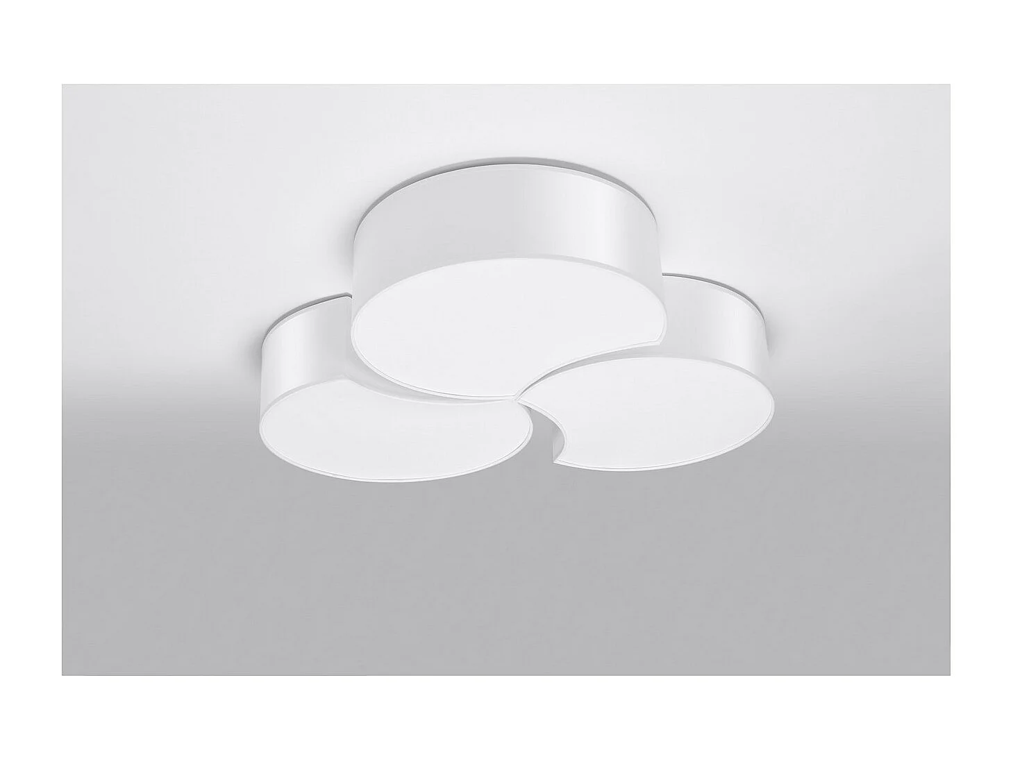 Plafondlampen Circle Modern Van  - 6 Lichtbronnen - L.64,5 X H.11,5 Cm - Wit