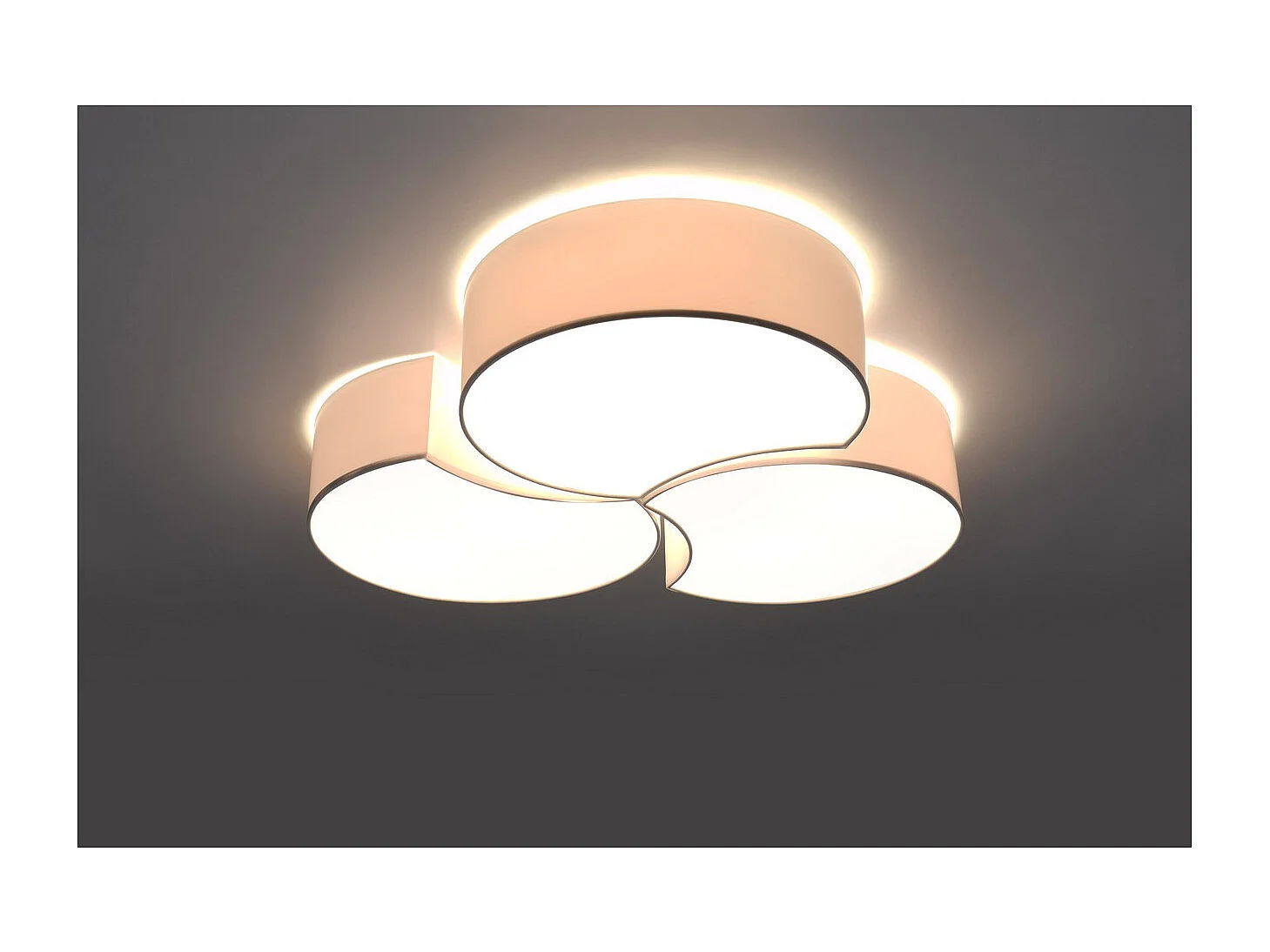 Plafondlampen Circle Modern Van  - 6 Lichtbronnen - L.64,5 X H.11,5 Cm - Wit