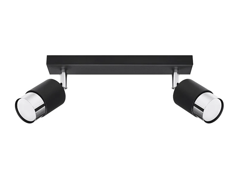 Sollux Lighting Nero Plafonnier Twin, Noir/Chrome, 2x GU10