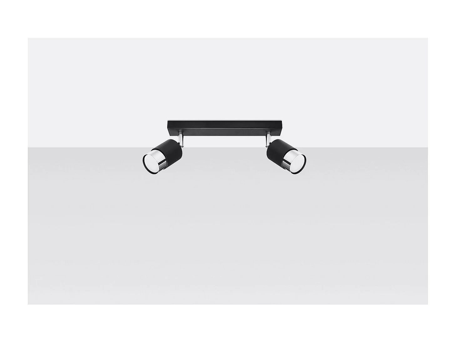 Sollux Lighting Nero Plafonnier Twin, Noir/Chrome, 2x GU10