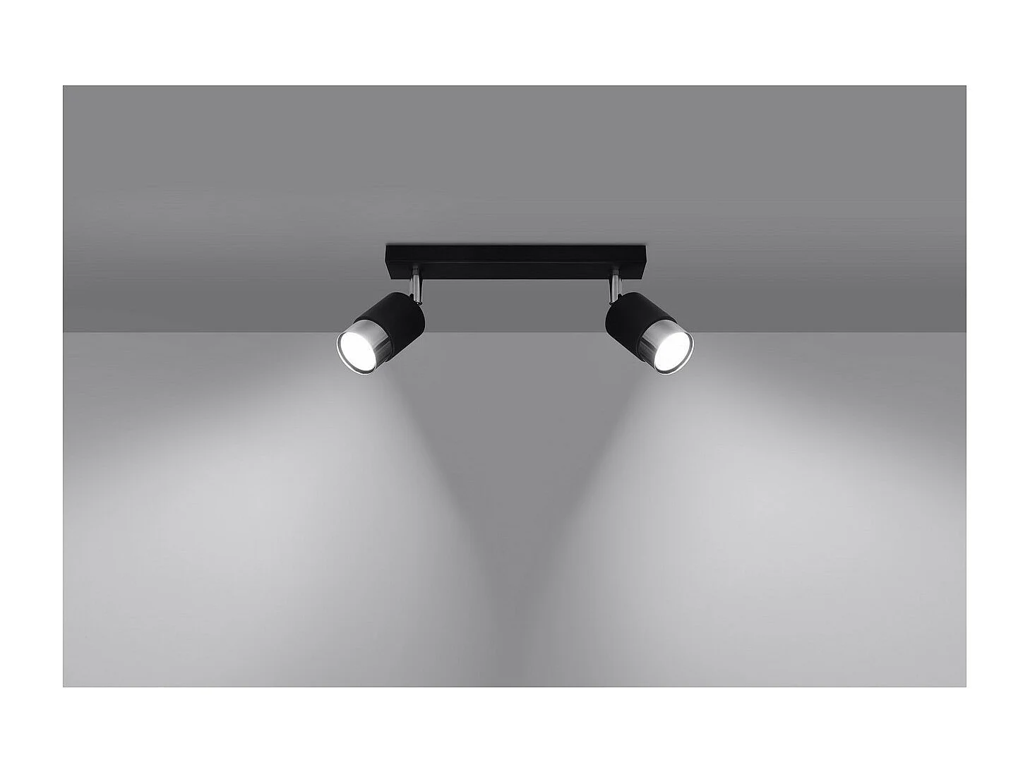 Sollux Lighting Nero Plafonnier Twin, Noir/Chrome, 2x GU10
