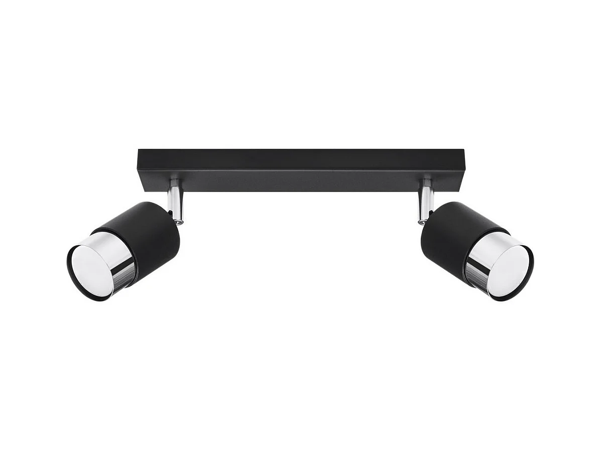 Sollux Lighting Nero Plafonnier Twin, Noir/Chrome, 2x GU10