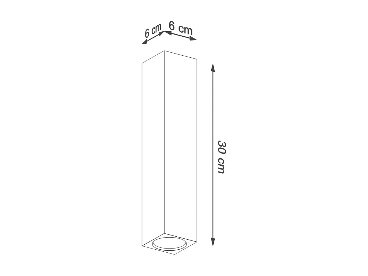 Sollux Lighting Keke Foco empotrable cuadrado de madera de roble, 17cm