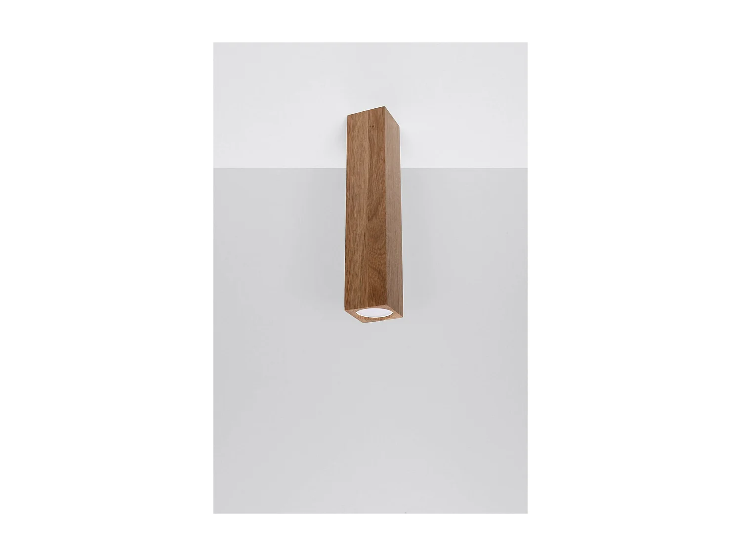 Sollux Lighting Keke Bois de plafonnier carré en chêne monté en surface, 17 cm