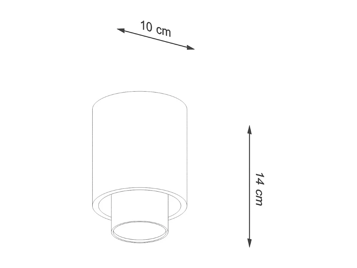 Sollux lichting Nesi Aufbau-Abwärtsstrahler, Schwarz, Gold, 1x GU10
