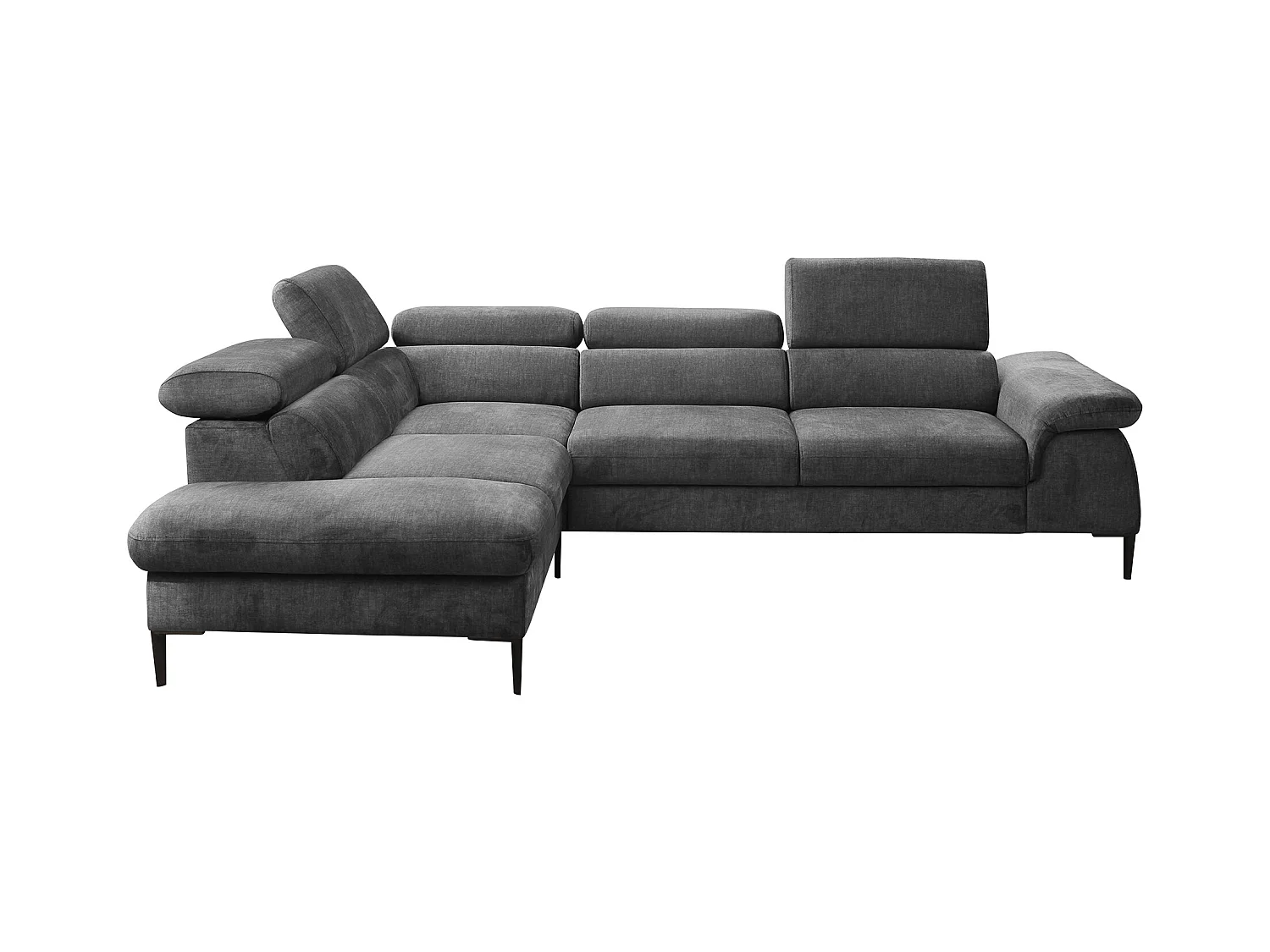Ecksofa mit Schlaffunktion - Ecke Links - Stoff - Anthrazit - SEPINA von PASCAL MORABITO