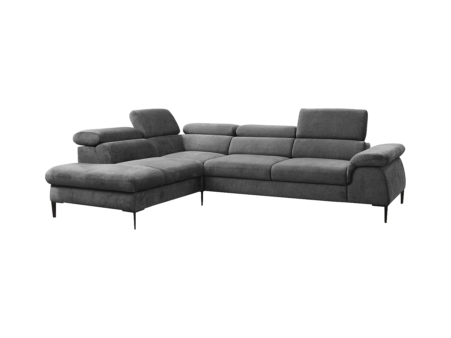 Ecksofa mit Schlaffunktion - Ecke Links - Stoff - Anthrazit - SEPINA von PASCAL MORABITO