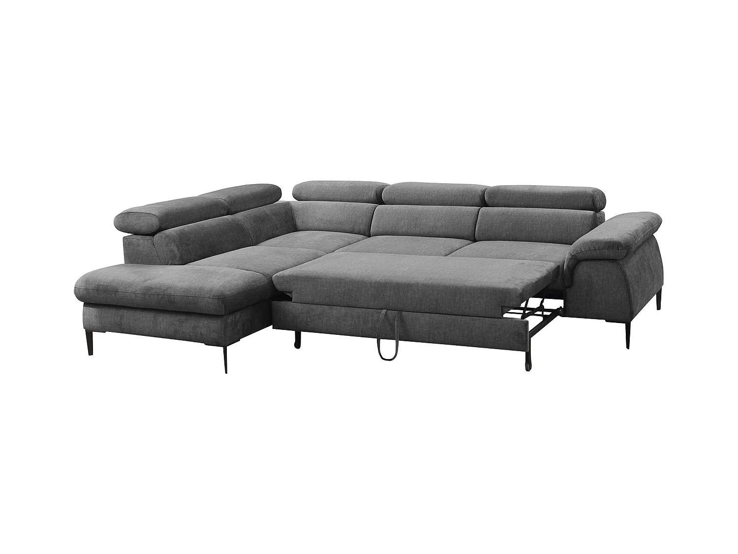 Ecksofa mit Schlaffunktion - Ecke Links - Stoff - Anthrazit - SEPINA von PASCAL MORABITO