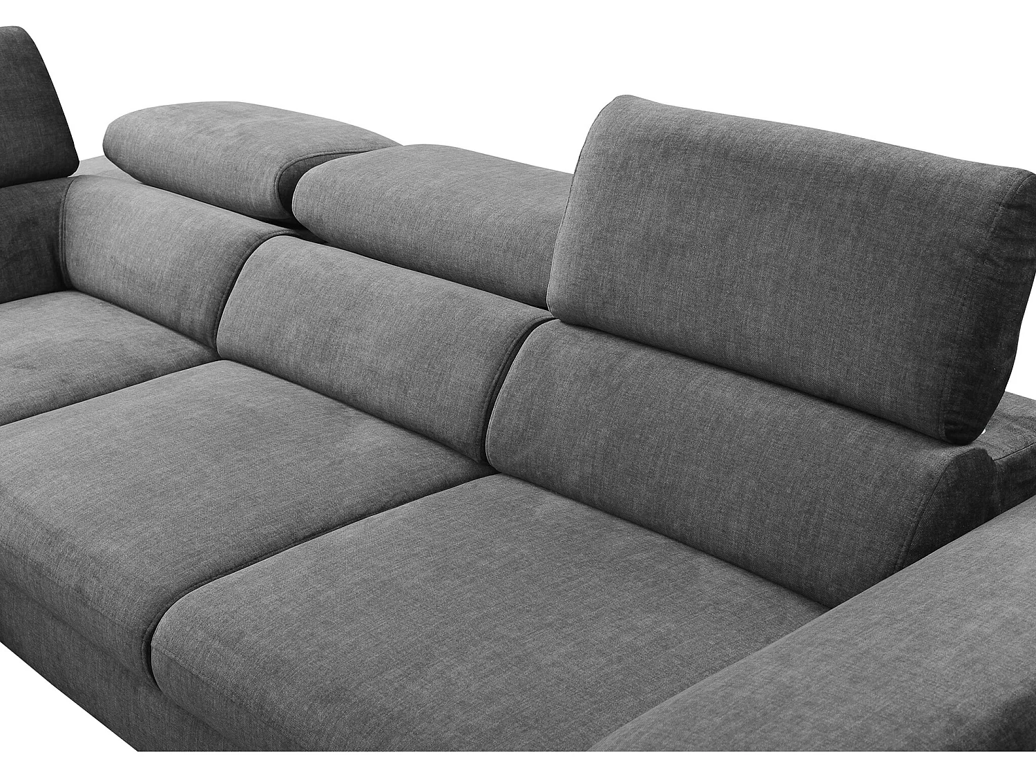 Grand canapé d'angle gauche convertible en velours gris anthracite SEPINA de Pascal Morabito