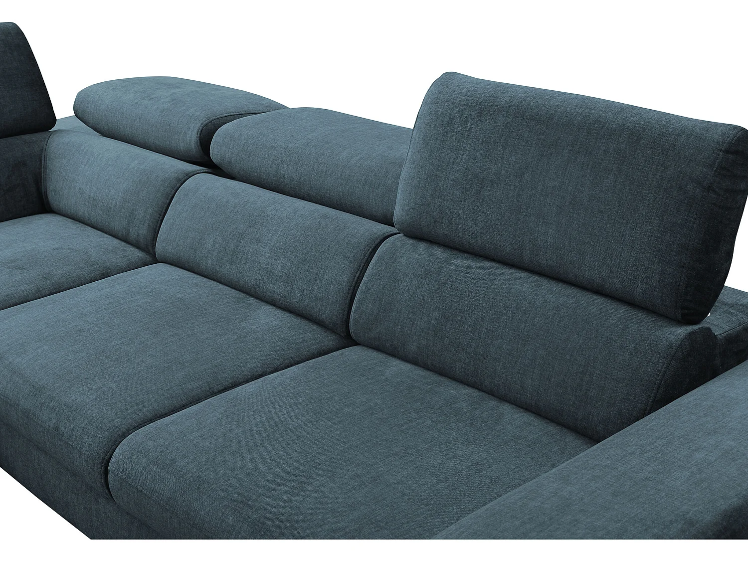Grande sofá de canto esquerdo convertível em tecido cor azul-noite - SEPINA de PASCAL MORABITO