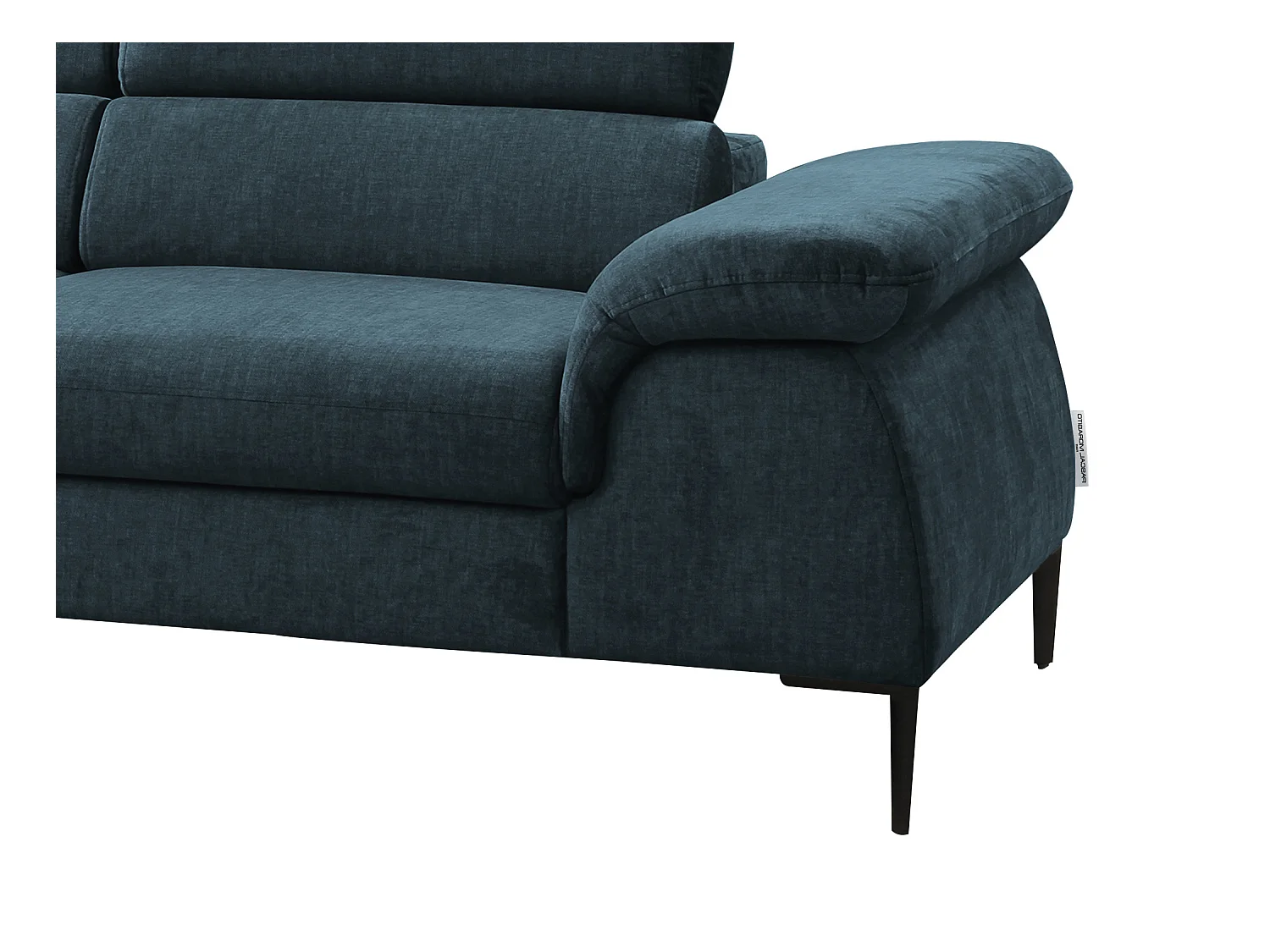 Stor hjørnesofa med venstrevendt sovesofa-funksjon i nattblå fløyel SEPINA fra Pascal Morabito