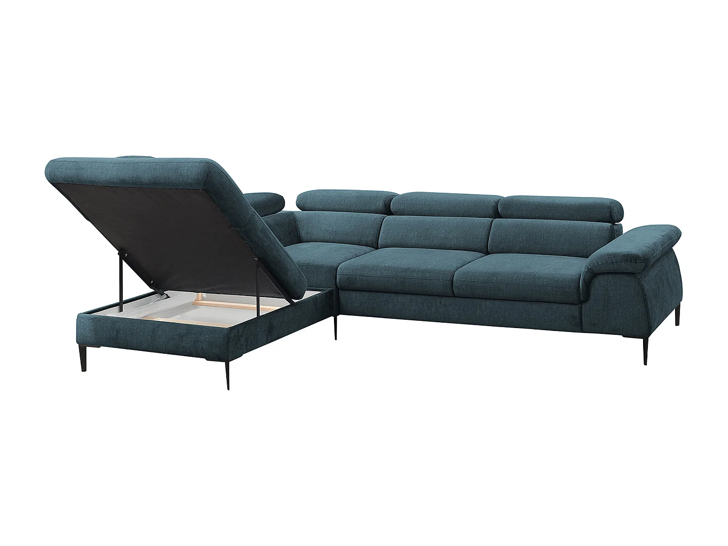 Divano letto angolare in Tessuto Blu - Angolo a sinistra - SEPINA di PASCAL MORABITO