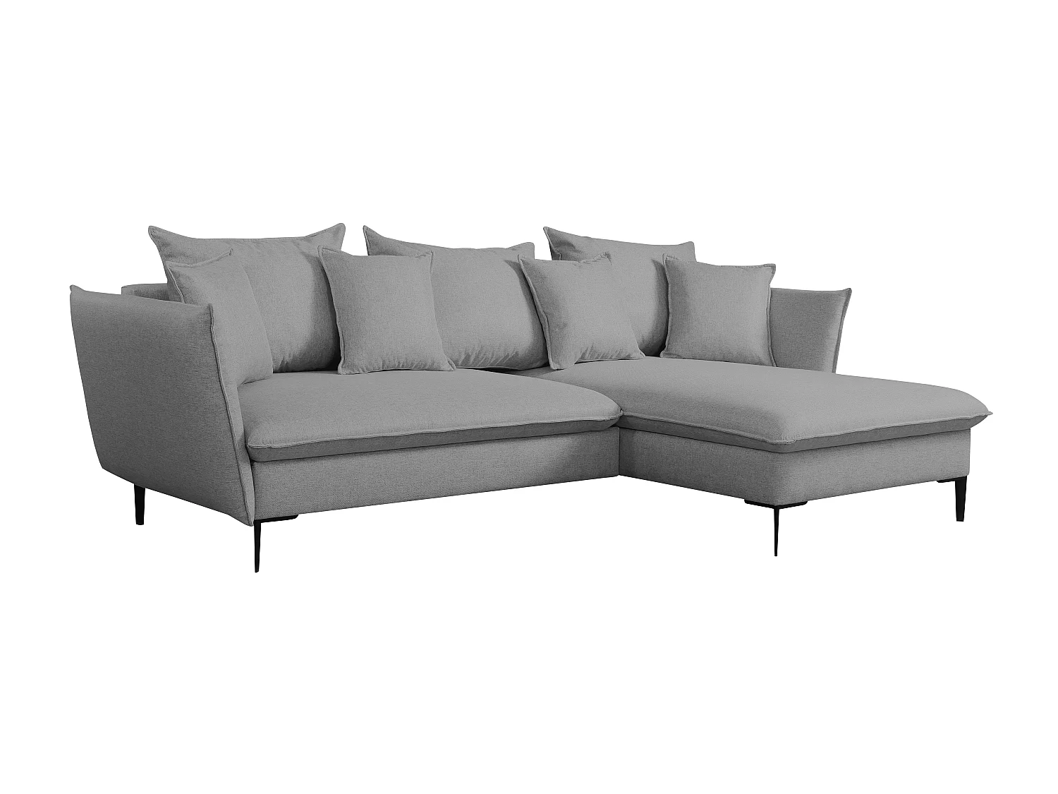 Bäddsoffa hörnmöbel i grått tyg LAZARE - Höger hörn