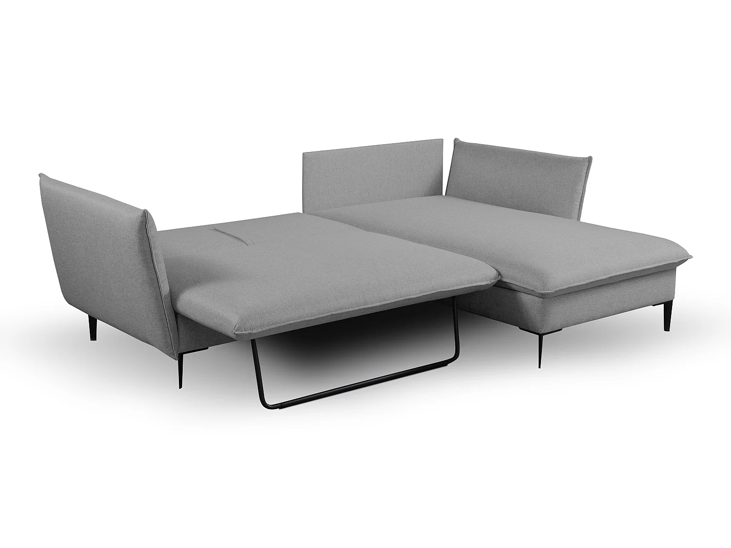 Bäddsoffa hörnmöbel i grått tyg LAZARE - Höger hörn