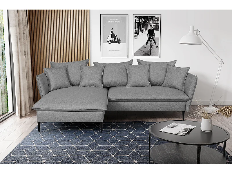 Ecksofa mit Schlaffunktion - Ecke Links - Stoff - Grau - LAZARE von PASCAL MORABITO
