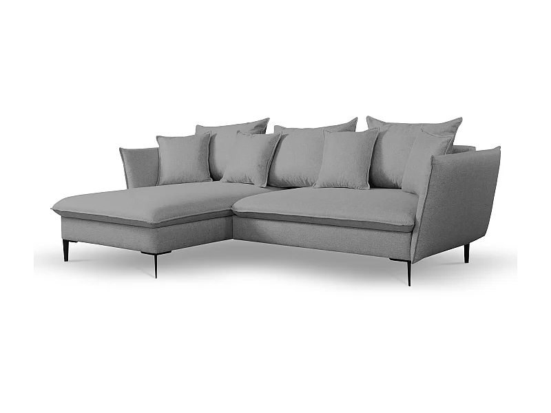 Sofá de canto esquerdo convertível em tecido cor cinza - LAZARE de PASCAL MORABITO