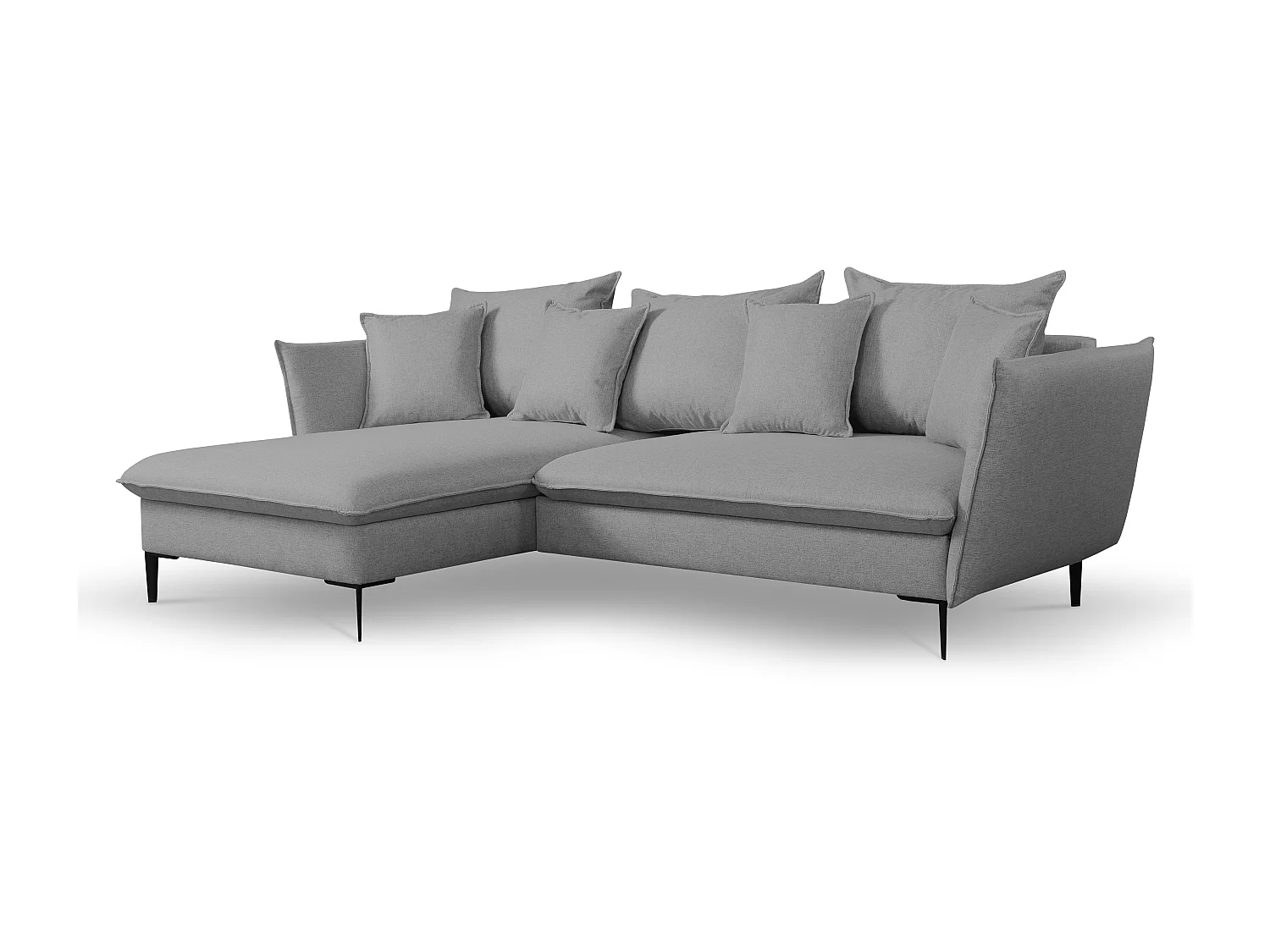 Sofaen med sovesofa i grått stoff LAZARE - Venstre hjørne