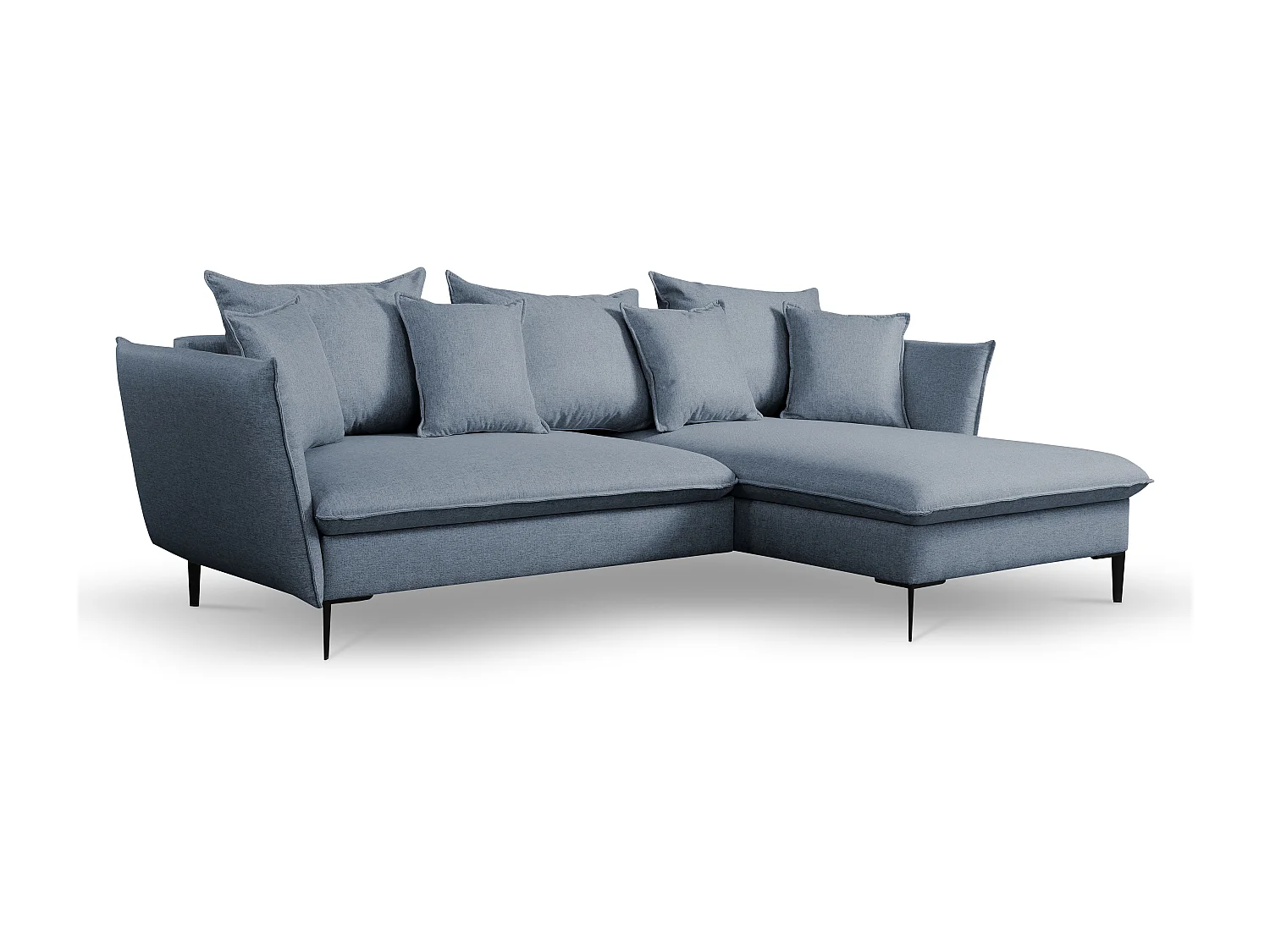 Ecksofa mit Schlaffunktion - Ecke Rechts - Stoff - Dunkelblau - LAZARE von PASCAL MORABITO