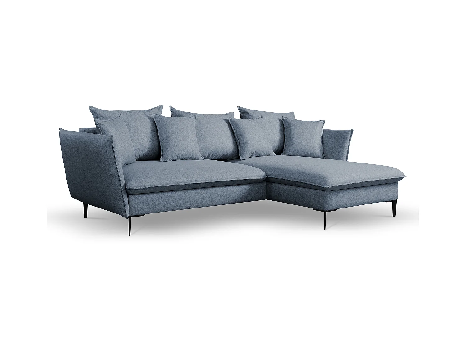 Sæsonvariabel hjørnesofa i mørkeblåt stof LAZARE - Højrevendt hjørne