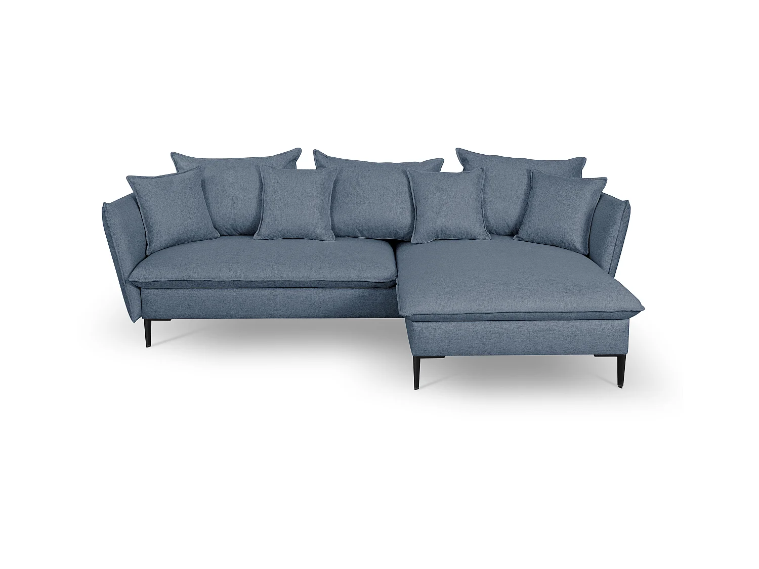 Sæsonvariabel hjørnesofa i mørkeblåt stof LAZARE - Højrevendt hjørne