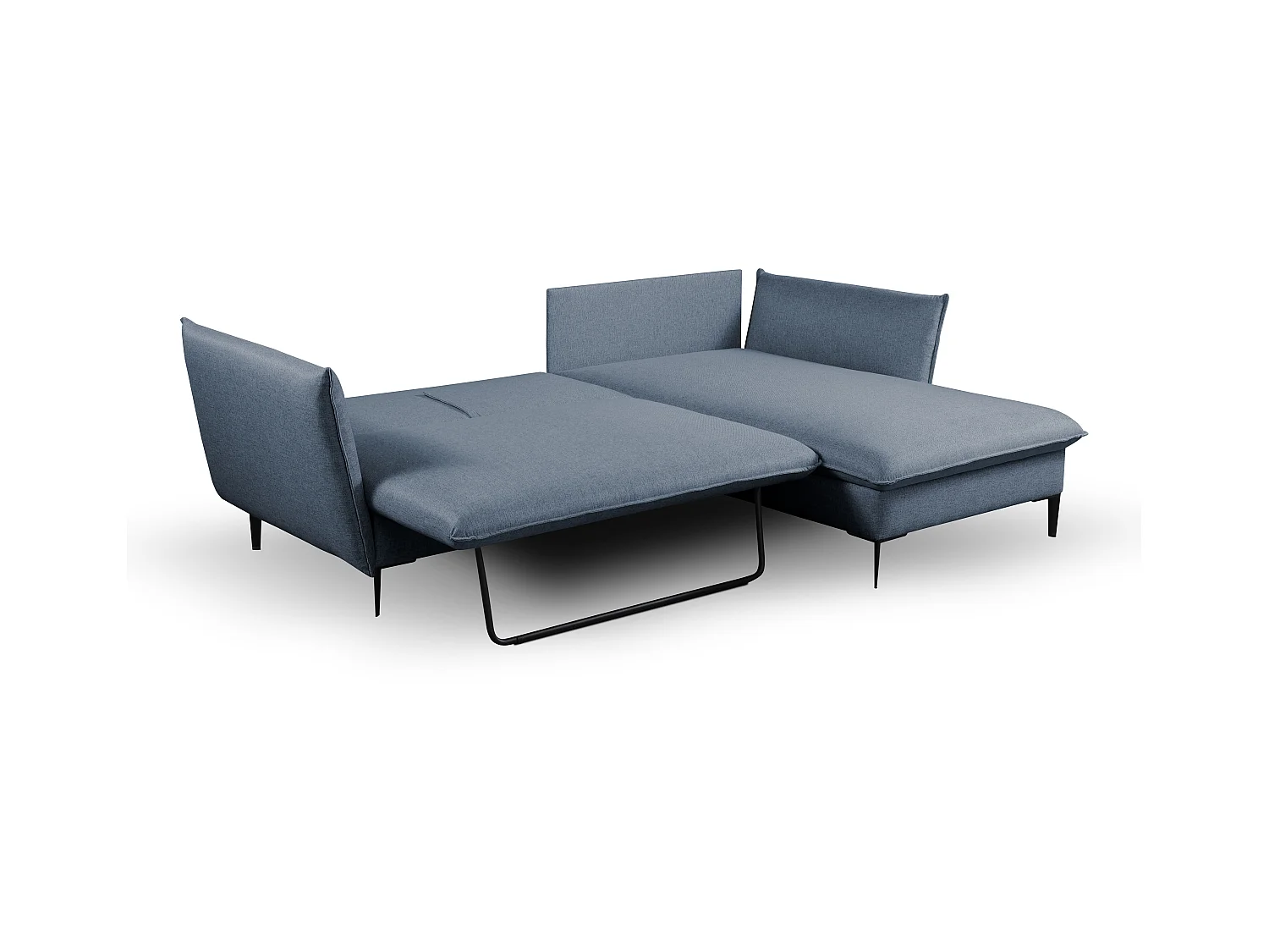 Sæsonvariabel hjørnesofa i mørkeblåt stof LAZARE - Højrevendt hjørne