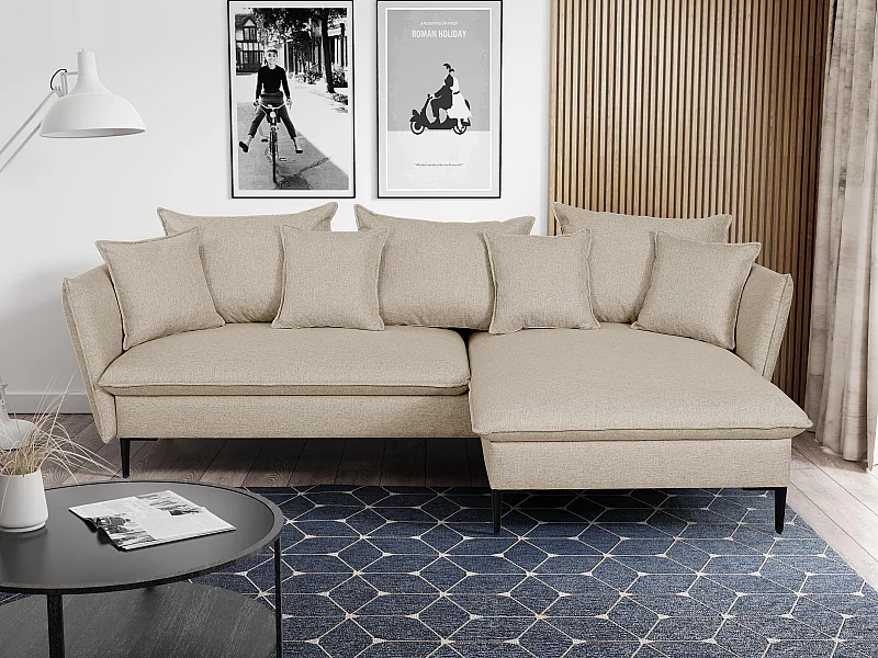 Ecksofa mit Schlaffunktion - Ecke Rechts - Stoff - Beige - LAZARE von PASCAL MORABITO