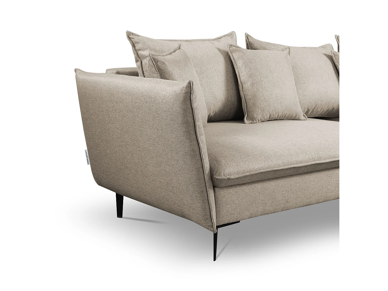 Canapé d'angle convertible en tissu beige LAZARE - Angle droit