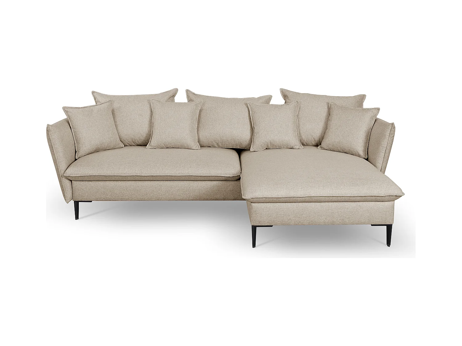 Sofá cama rinconera de tela beige LAZARE de PASCAL MORABITO - Ángulo derecho