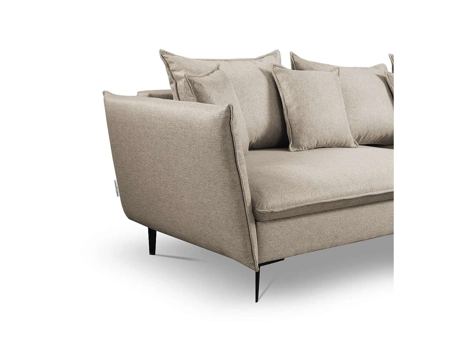Sofá cama rinconera de tela beige LAZARE de PASCAL MORABITO - Ángulo derecho