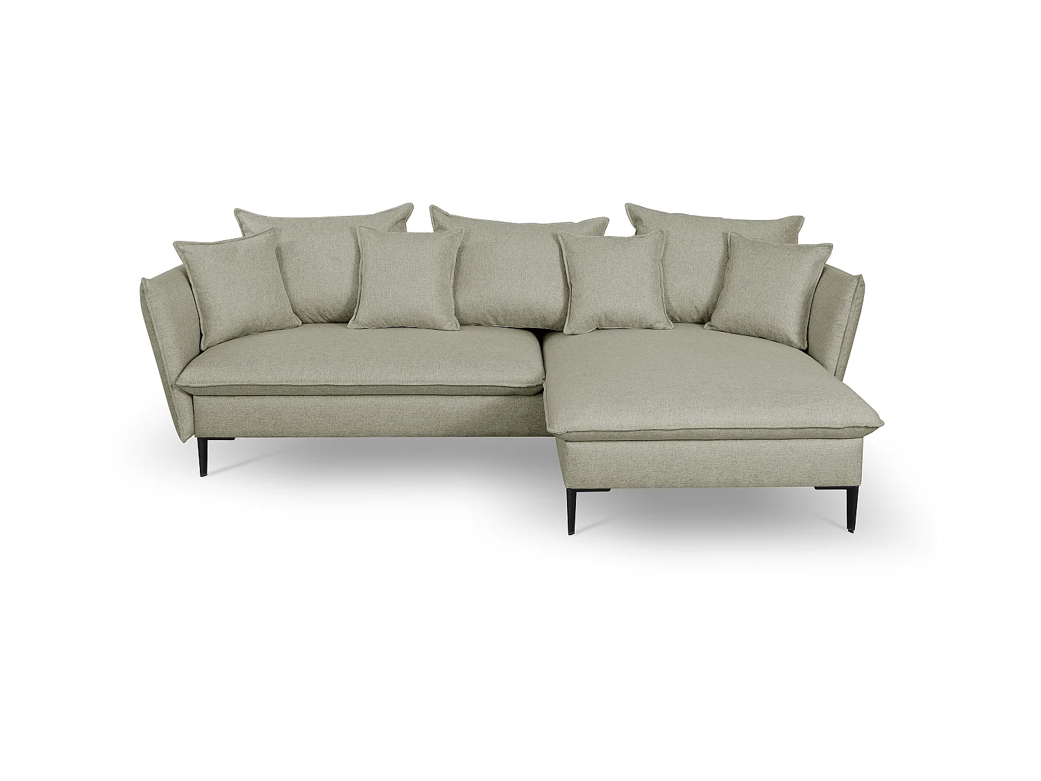 Ecksofa mit Schlaffunktion - Ecke Rechts - Stoff - Hellgrün - LAZARE von PASCAL MORABITO