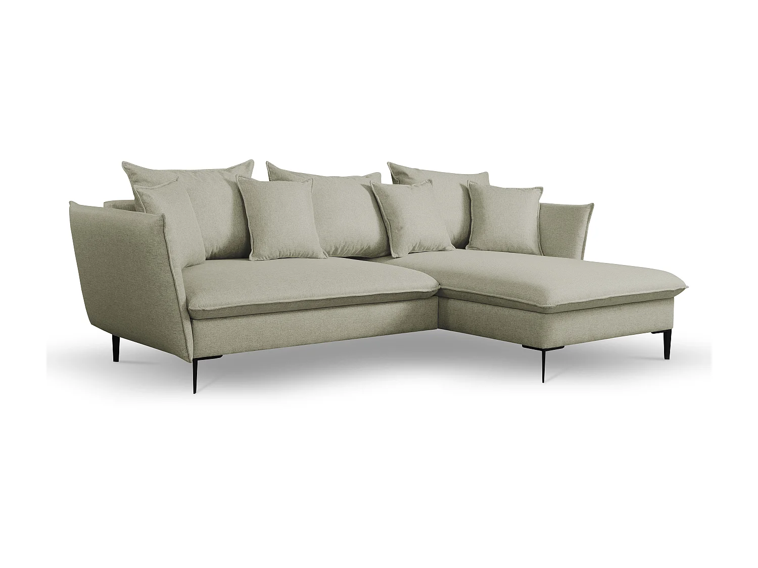 Ecksofa mit Schlaffunktion - Ecke Rechts - Stoff - Hellgrün - LAZARE von PASCAL MORABITO