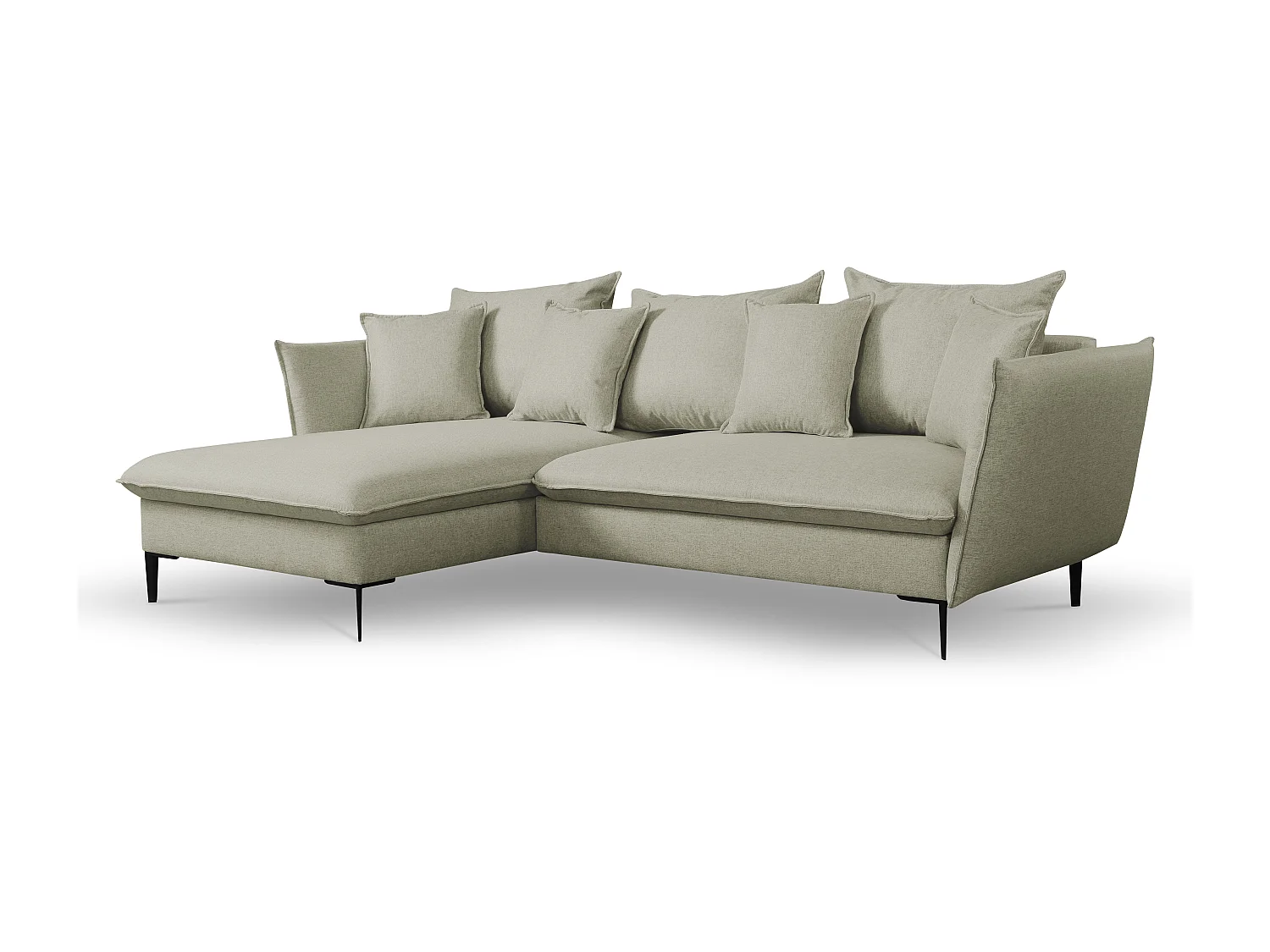 Sofá cama rinconera de tela verde claro LAZARE de PASCAL MORABITO - Ángulo izquierdo